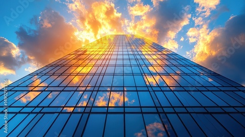 Wallpaper Mural Modern Skyscraper Reflecting Sunset Sky Torontodigital.ca