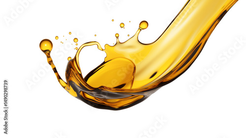 Lubricant Motor Oil Splash Isolated on Transparent Background photo