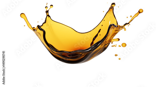 Lubricant Motor Oil Splash Isolated on Transparent Background photo