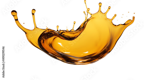Lubricant Motor Oil Splash Isolated on Transparent Background photo