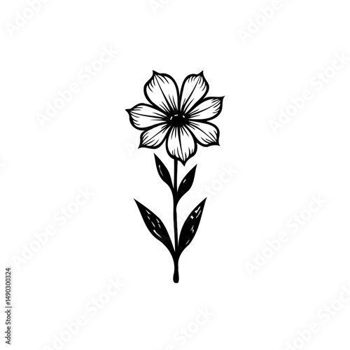 Elegant floral illustration with delicate line work showcasing a serene blossom