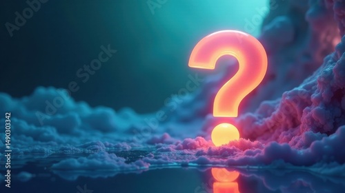 Wallpaper Mural Illuminated Question Mark on a Frosty Landscape, a Symbol of Mystery and Uncertainty Torontodigital.ca
