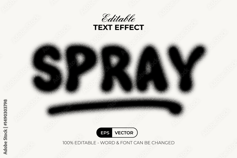 Spray Text Effect Grain Noise Texture Style. Editable Text Effect.