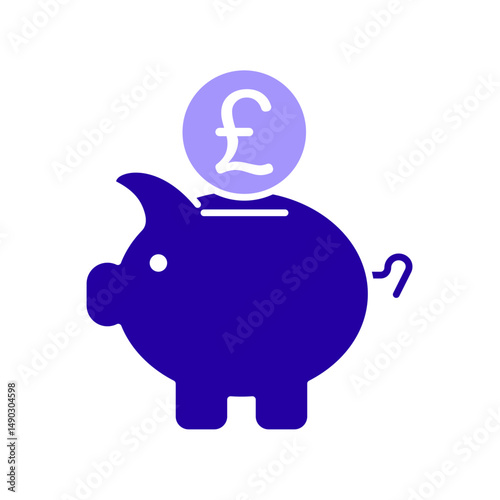 Icon a piggy bank, isolated against a clean background.