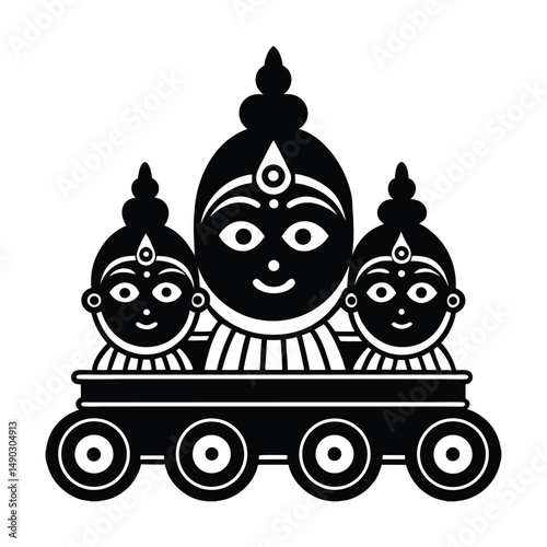 Jagannath Balabhadra and Subhadra Idols on Intricate Design