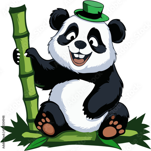 panda with bamboo