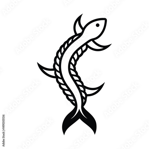 Leviathan Cross Spine Tattoo Design