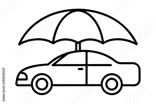 Auto Security Icon with Cover Vector