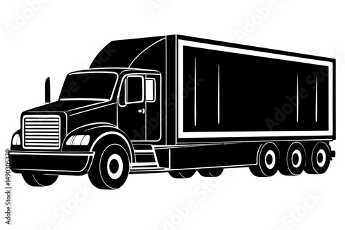 Heavy Duty Truck Side View Vector Art