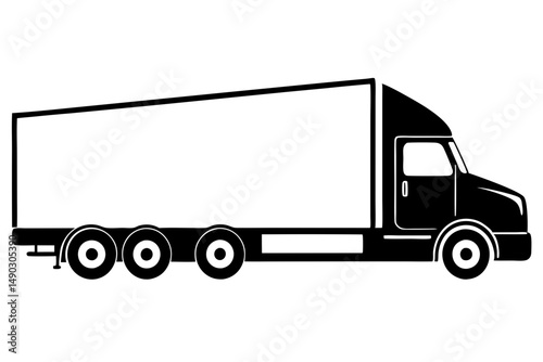 Sleek Cargo Transport Truck Vector Drawing