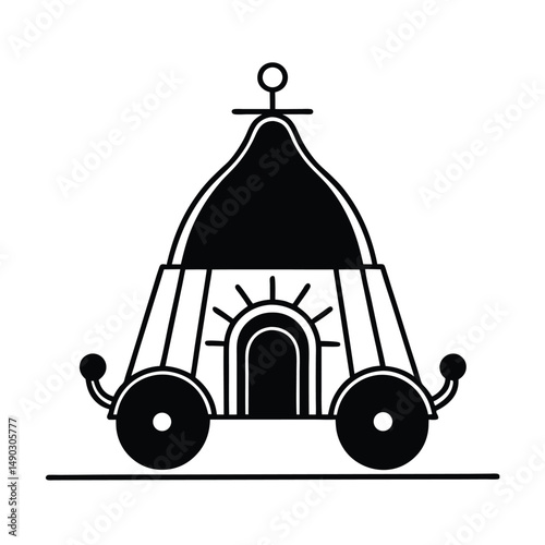 Sunset Glow on Jagannath Chariot with Golden Hue