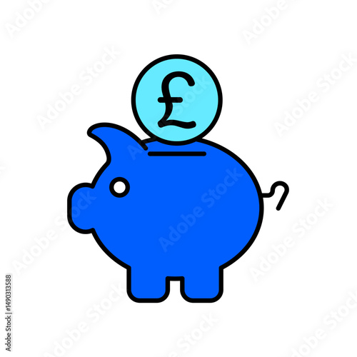 Icon a piggy bank, isolated against a clean background.