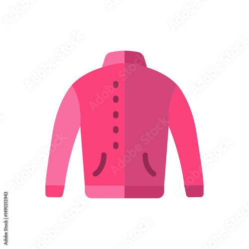 Stylized pink outerwear vector illustration with a transparent background, a trendy jacket
