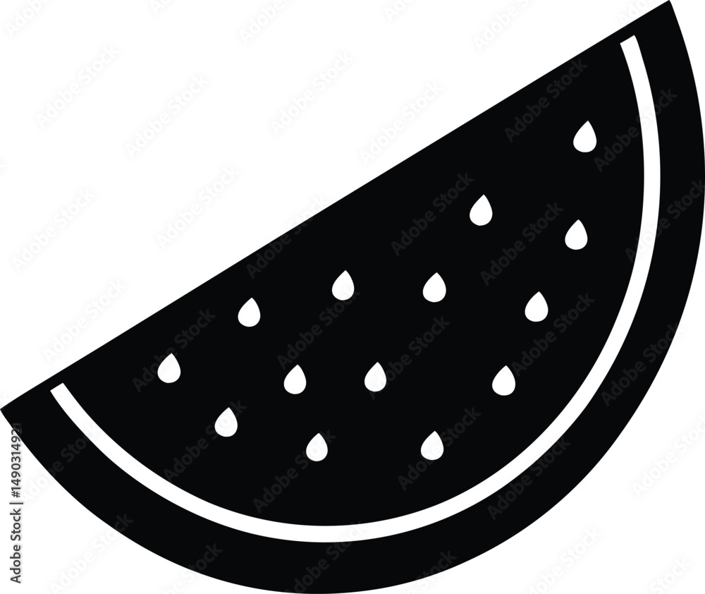 Bold Black Watermelon Slice Silhouette Minimal Summer Picnic Design Bold Black Watermelon Slice Silhouette Minimal Summer Picnic Design