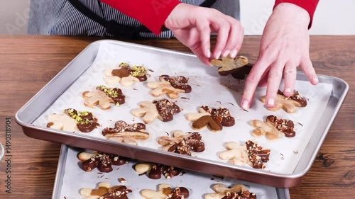 Festive Cookie Packaging with Chocolate-Dipped Christmas Delights
