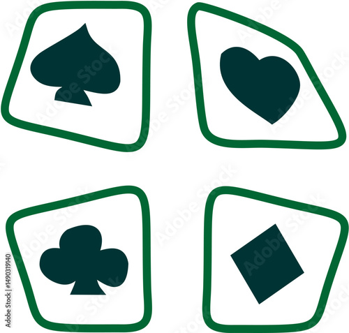 Playing Card vector icon set