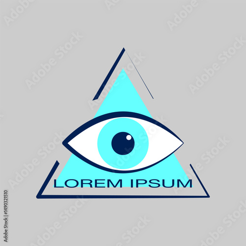 Logo for ophthalmology with stylized eye. Vector image.