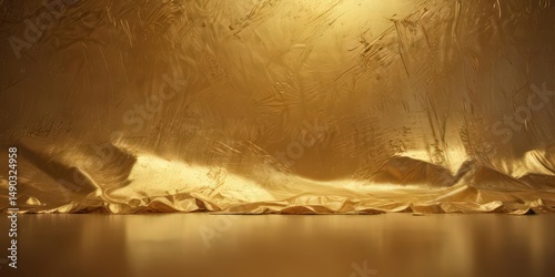 Golden foil backdrop with subtle texture and highlights, golden, sparkle, design
