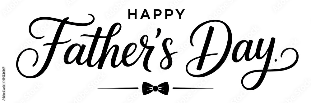 Fototapeta premium Happy fathers day hand written lettering calligraphy brush text isolated on white background