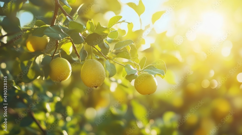 Golden Hour Pears: Sunlit Orchard Bounty Golden Hour Pears: Sunlit Orchard Bounty
