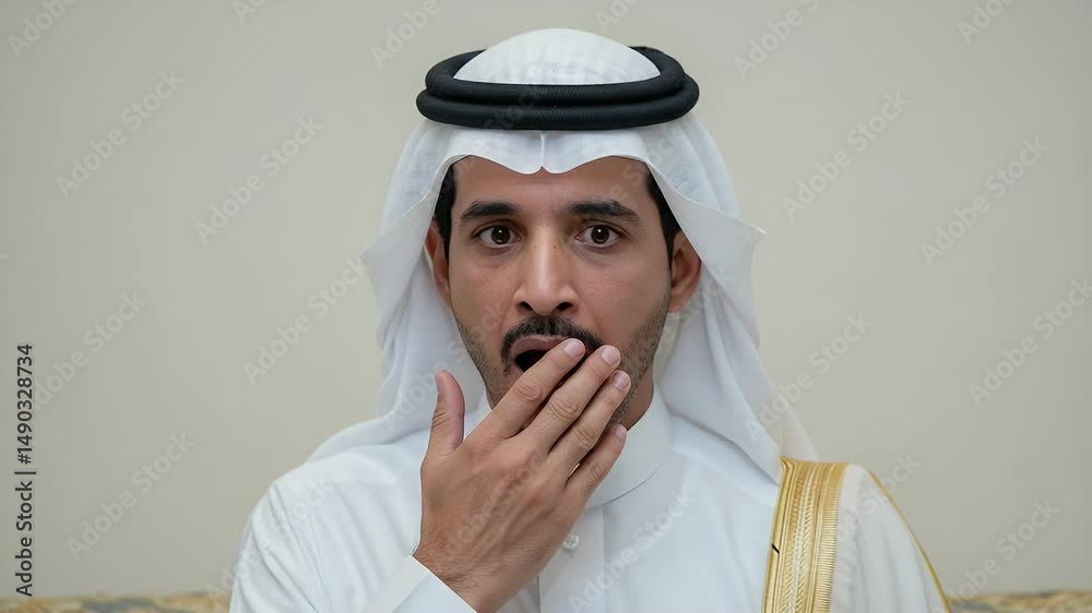 Arab Man Yawning