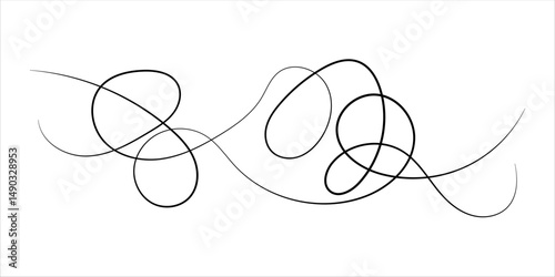 Graceful flowing swirl line ornament