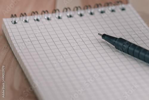 Notebook and Pen Resting on...