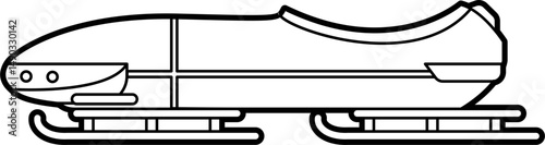 Bobsleigh skates outline vector