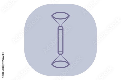 Jade roller icon with beauty tool used for skincare routines. Relaxation and rejuvenation concept