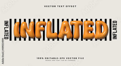 Inflated Style Fun Bold Glossy text effect Template