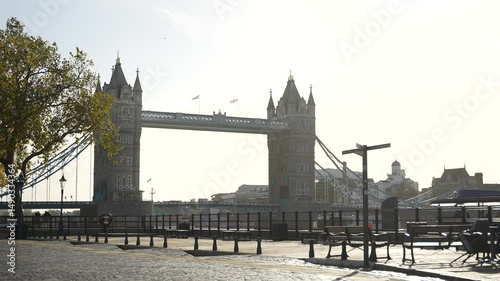 Still Shot of Tower Bridge in Bright Midday Light with Empty Foreground