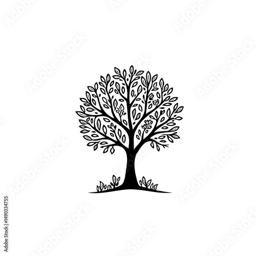 Stylized Arboreal Illustration: A Simple yet Elegant Tree Graphic