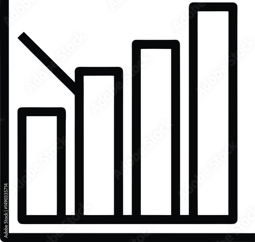 Bar Chart Icon Outline Vector Illustration