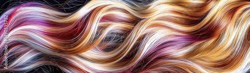 Wavy colorful hair, beauty salon