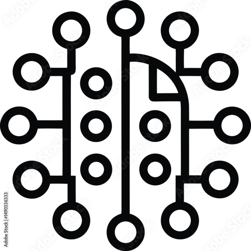 Binary Icon Outline Vector Illustration