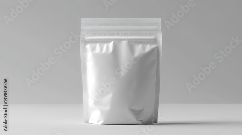 Zipper pouch package mockup in gray