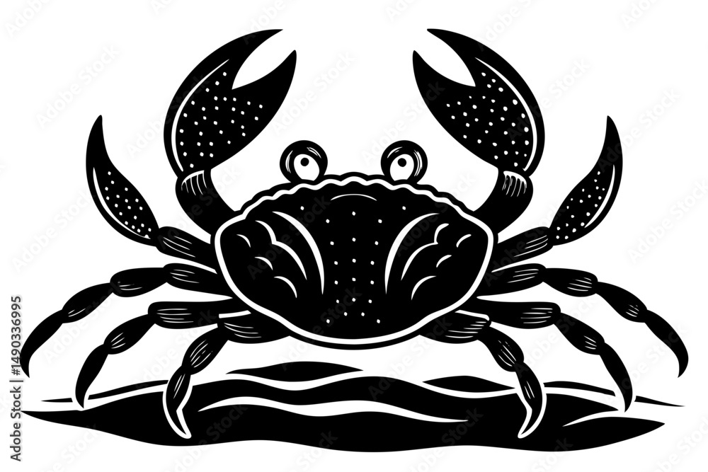 Fototapeta premium Crustacean on Ocean Floor Vector Clipart