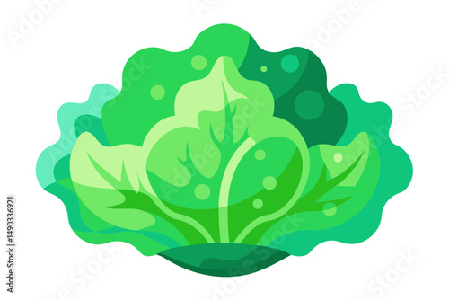 Vibrant Sea Lettuce Minimalist Illustration