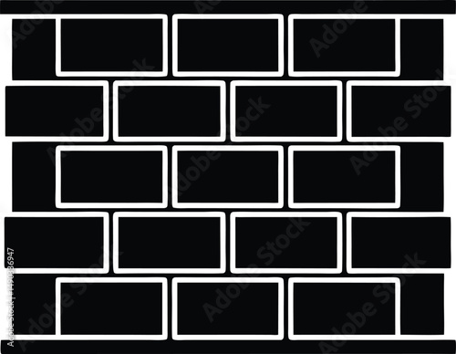 Brick Wall Icon Outline Vector Illustration