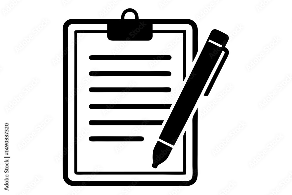 Real Estate Contract and Pen on Clipboard Vector Real Estate Contract and Pen on Clipboard Vector