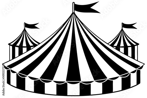 Traditional Carnival Tent Scene Vector