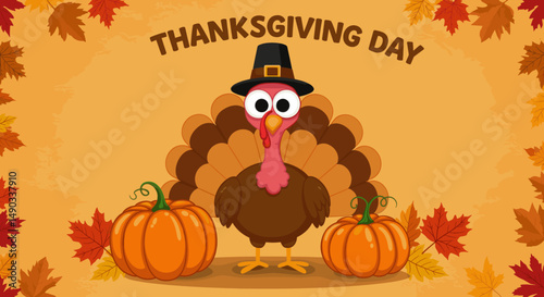 A cheerful collection of Thanksgiving graphics featuring turkeys, autumn leaves, and playful characters.