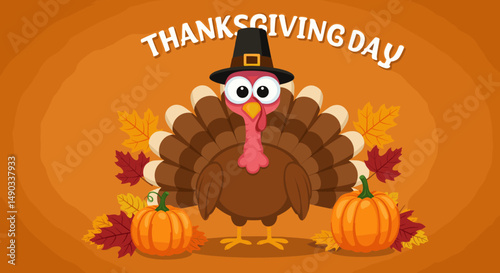 A cheerful collection of Thanksgiving graphics featuring turkeys, autumn leaves, and playful characters.