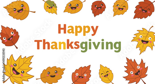 A cheerful collection of Thanksgiving graphics featuring turkeys, autumn leaves, and playful characters.