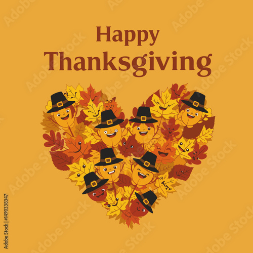 A cheerful collection of Thanksgiving graphics featuring turkeys, autumn leaves, and playful characters.