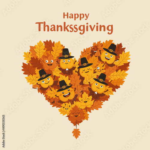 Festive greetings saying "Happy Thanksgiving" with cartoon turkeys and fall-themed backgrounds.