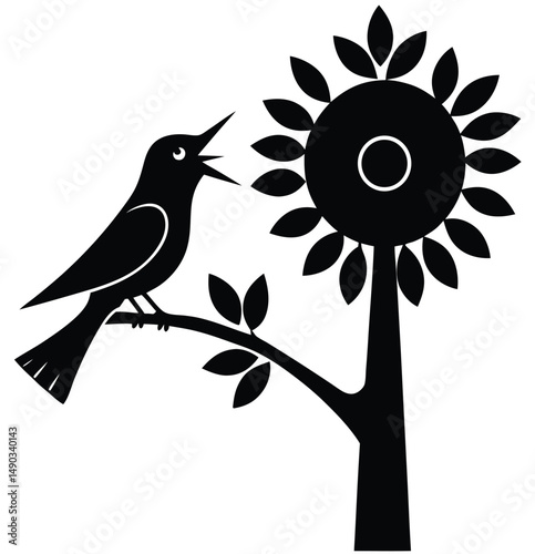 a cuckoo bird calling from a tree