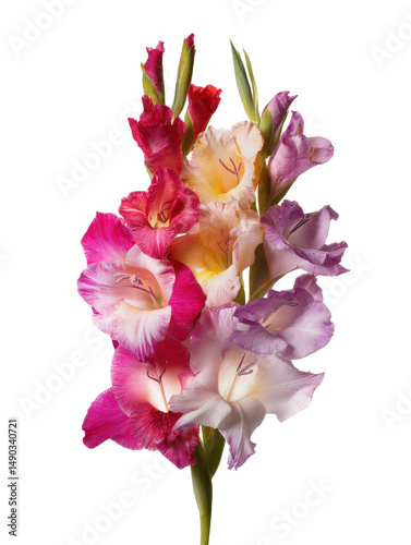 Stunning Gladiolus Flowers A Vibrant Bouquet of Pink, Purple, and Peach Blooms