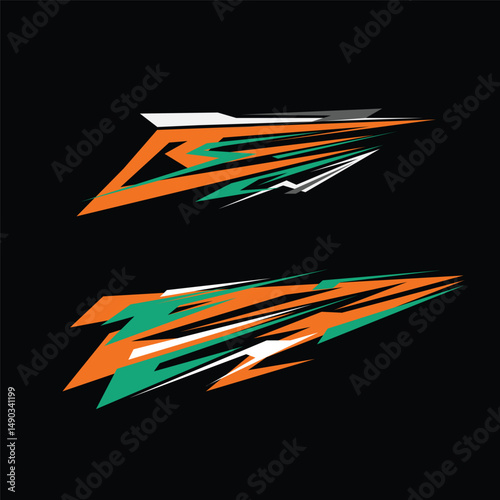 car body wrap livery sticker design. modern racing car stickers