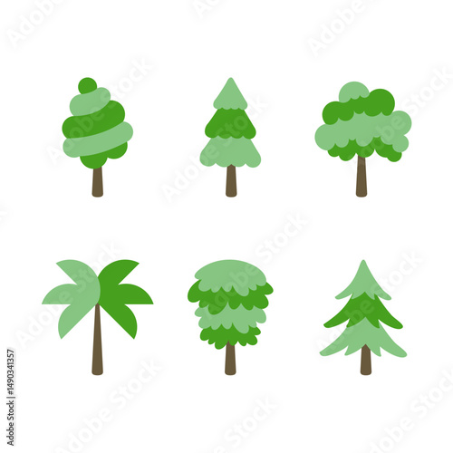 Set of  park trees for nature design